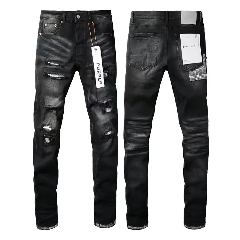 Jeans de marque Pruple Jeans noirs pour l'homme jean skinny jeans pour hommes slim jeans homme pantalon denim pantalon mode décontracté streetwear noir