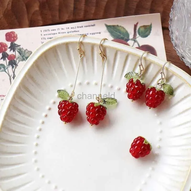 Other Raspberry Earrings Cute Fruit Aesthetic Handmade 240419