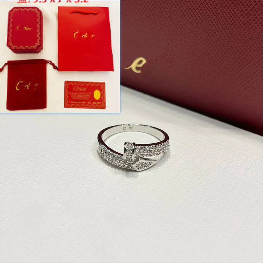كلاسيكي مصمم الكفة خاتم العلامة التجارية الفاخرة الهدايا المجوهرات حلقة التغليف الأصلي جودة عالية حب السحر خاتم الأزياء المجوهرات