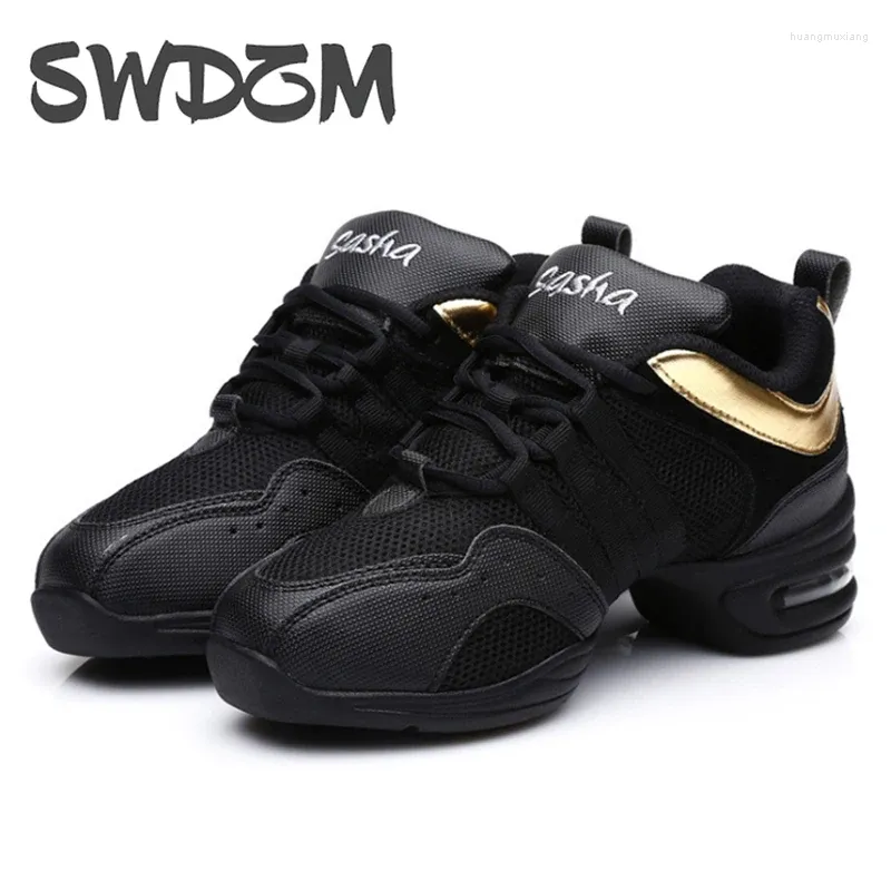 Dansschoenen swdzm dames sneakers heren sport modern jazz mesh ademende lichtgewicht zachte buitenzool flat voor dames