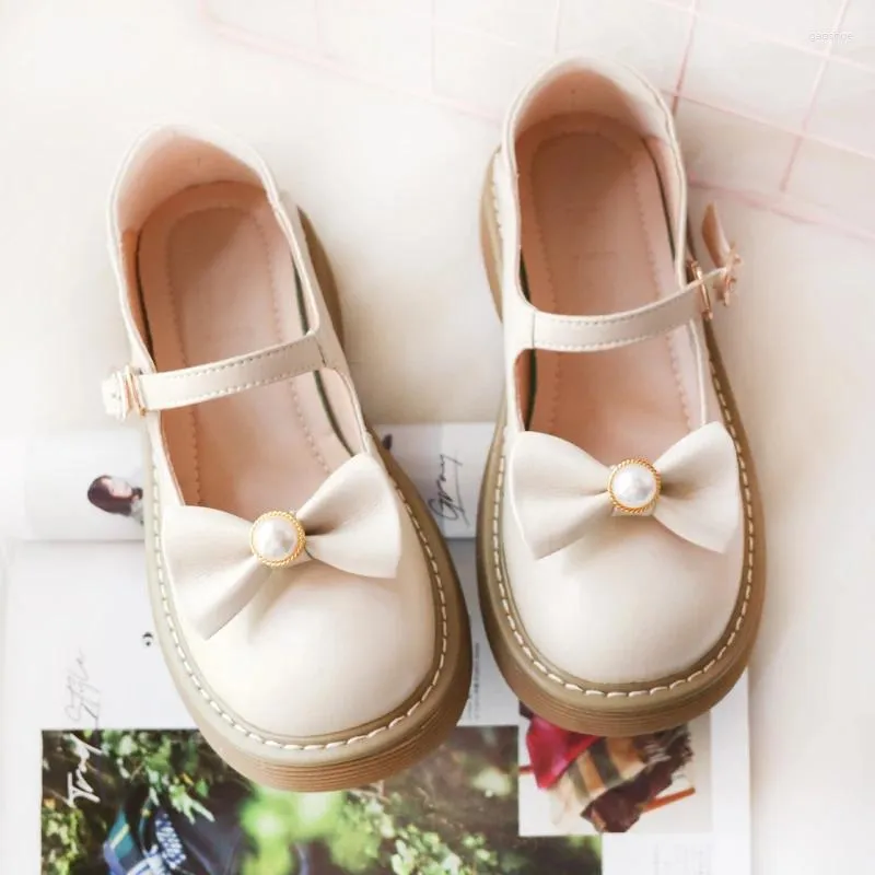 Dress Shoes Jk Uniform Mary Jane Round Head Lolita Cute Japanese Bow Doll Sweet Girl School Anime Low Heel