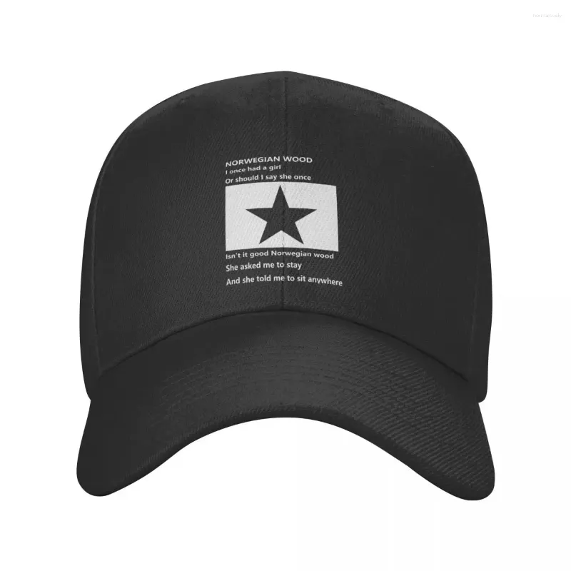 Ball Caps Custom Five Pointed Star Printed Baseball Cap Men Women Breathable Norwegian Wood Quote Dad Hat Outdoor Snapback Hats