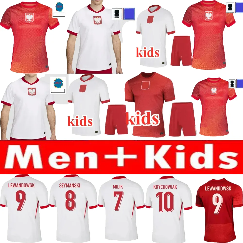 2024 2025 New Polands Lewandowski quick-drying Soccer Jerseys Polonia KRYCHOWIAK GROSICKI Zielinski Milik Zalewski Szymanski Polish Football Shirt Men Kids Kit