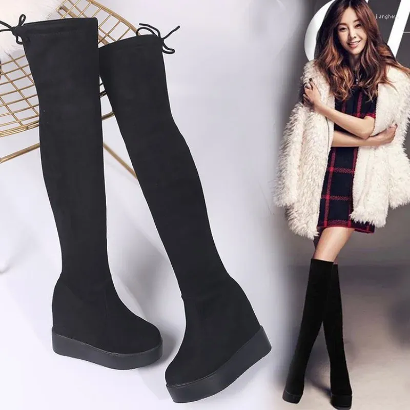 ブーツMaogu Woman Long-Over-knee Boot Women's Winter Platform Socks for Women Shoes 2024 Fashion Hidden Heels Botas De Mujer