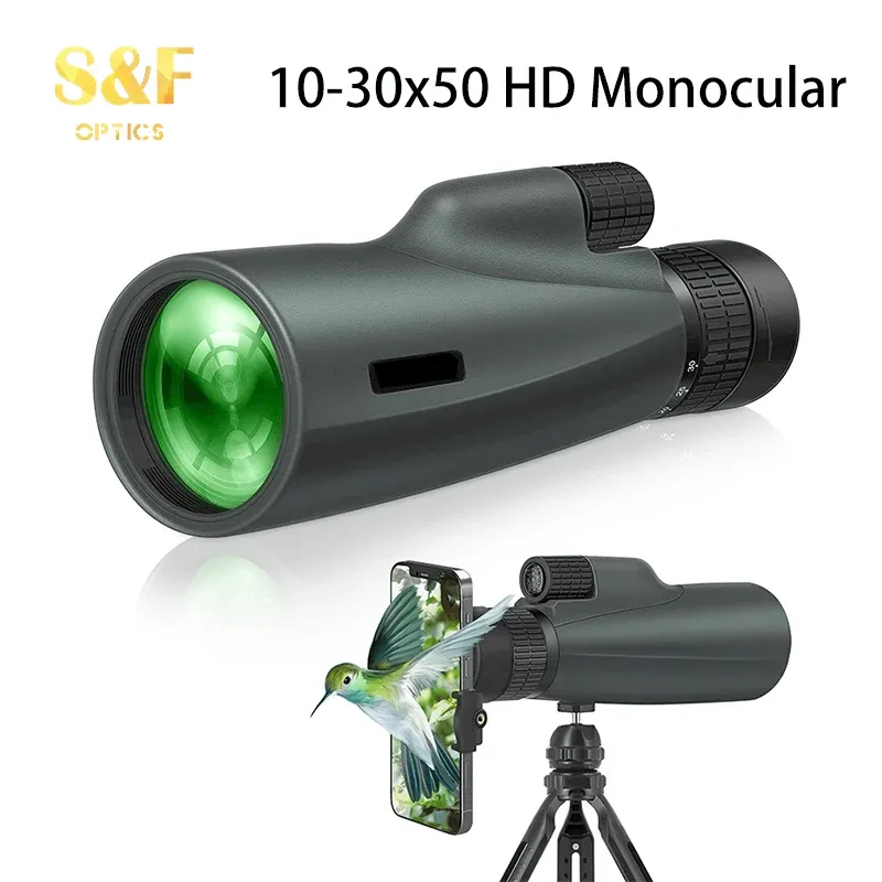 Télescopes SF 1030x50 Télescope HD Double ajustement infini zoom monoculaire pour la chasse au camping