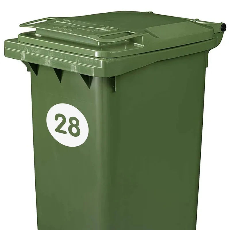 Anpassad gatumummer Cirkulär personlig hjulskräp Bin Trash Can Sticker Decal Decor 240419