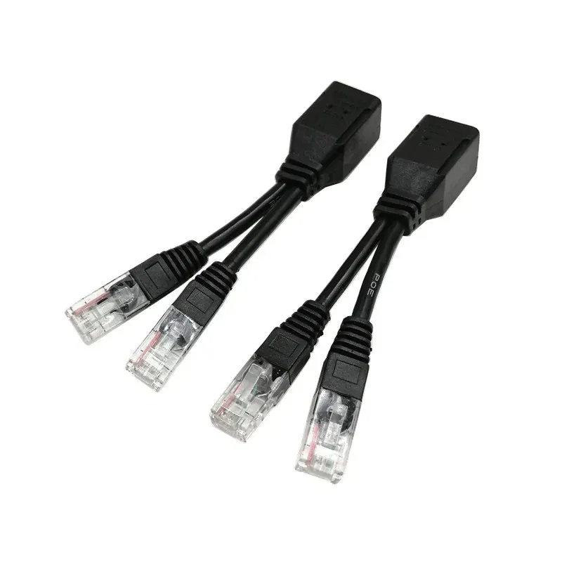 2024 /RJ45 Splitter Combiner Kit de cabo Upoe Kit Poe Adaptador conectores de cabo Passivo Cabo de potência para RJ45 Splitter Combiner