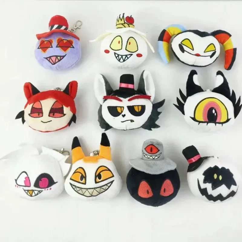 10PCSSet Alastor Plush Keychain Leuke anime cosplay Accessoires Soft Stuffed Plushie Doll Pendant voor fans verjaardagscadeaus 240418