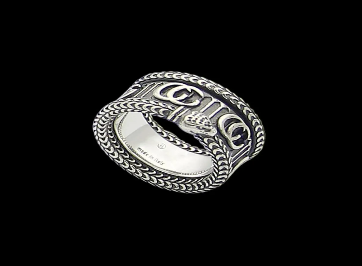 2020 Nova largura de alta qualidade de 12 mm marca de moda vintage Men Men Ring Graving Couples Ring Jewelry Gift9456234