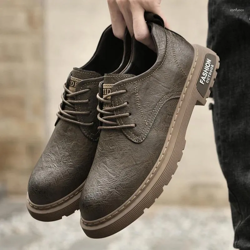 Casual schoenen Outdoor Sport heren luxe mannen varen hoog hak lederen brogues platform oxfords voor manhoogte toenemen