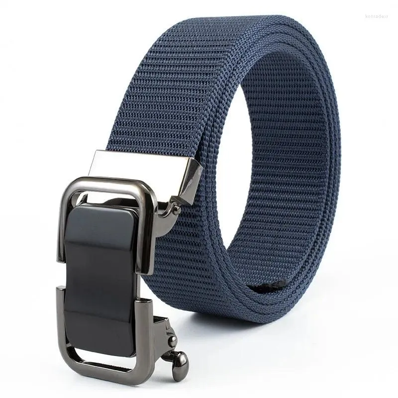 Cinture 1pcs design 125 cm Men Square Fashion single Circle Spot Spot Business Pants Nylon Belt Automatic Fibbia automatico