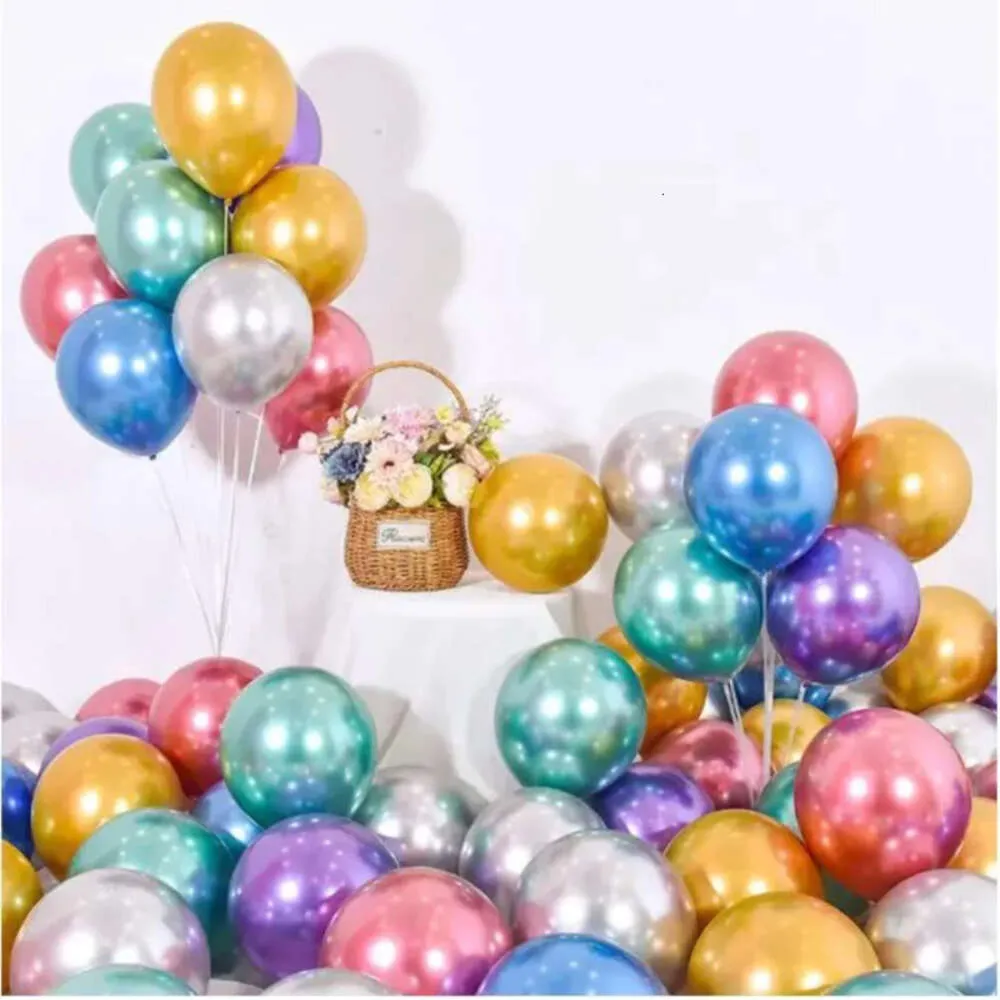 50pcs / lot perle 10inch Nouvel ballon en latex métallique brillant Balloons chromés épais couleurs métalliques