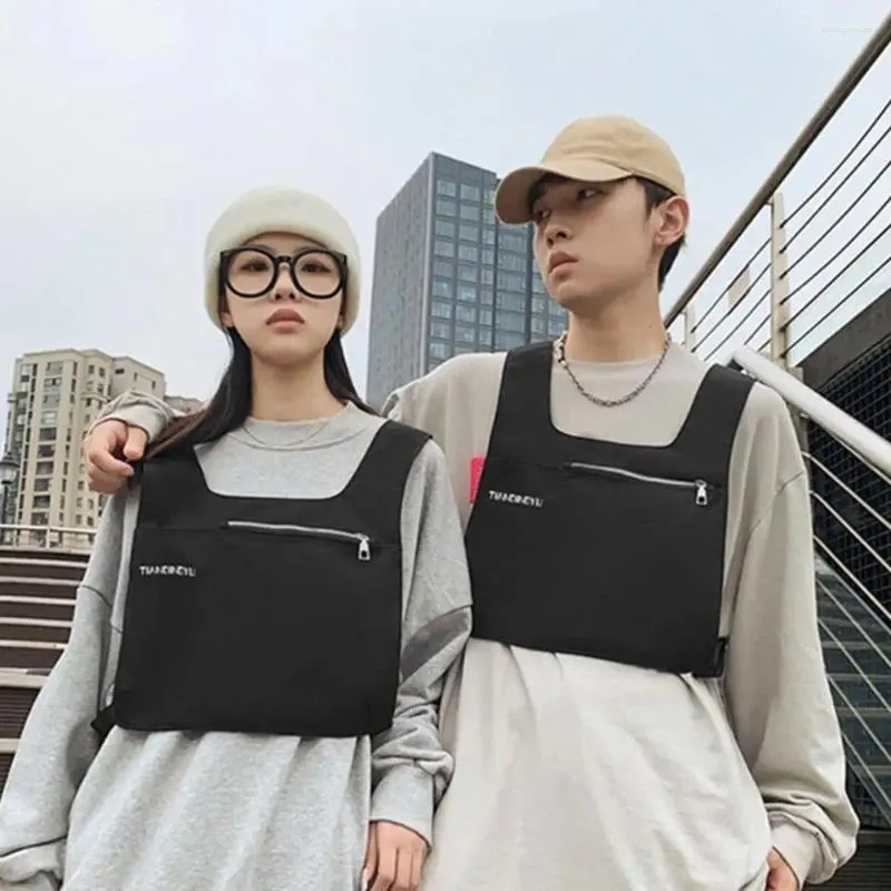 Taillezakken functionele tactische borsttas voor mannen vrouwen draagbare telefoonhouder waterdichte hiphop loopt vest pack uitrusting jogging accessoire