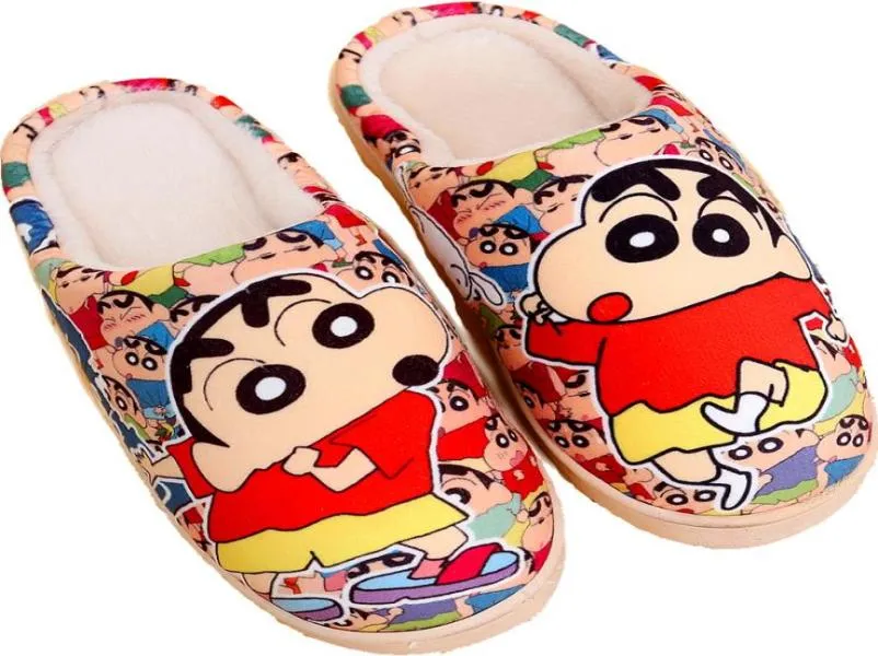 Man vrouwen slippers Crayon Shinchan Winter Home Japanse cartoon anime pantufa zapatilla 47S5012232