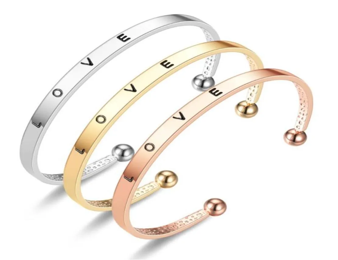 Bangle 2021 Fashion Rose Gold Color lettre