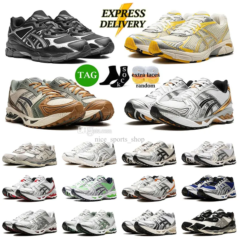 chaussures de course gel nyc pour hommes femmes argentés noir blanc vif citron vert huître gris gt 2160 crème puissance solaire floque pure argent blanc orange kayano 14 navires navires