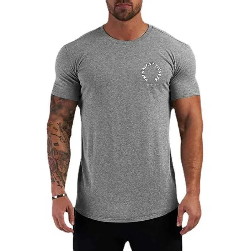 Men's T-Shirts Customized DIY photo brand mens T-shirt sports short sleeved T-shirt mens gym clothing fitness T-shirt J240419