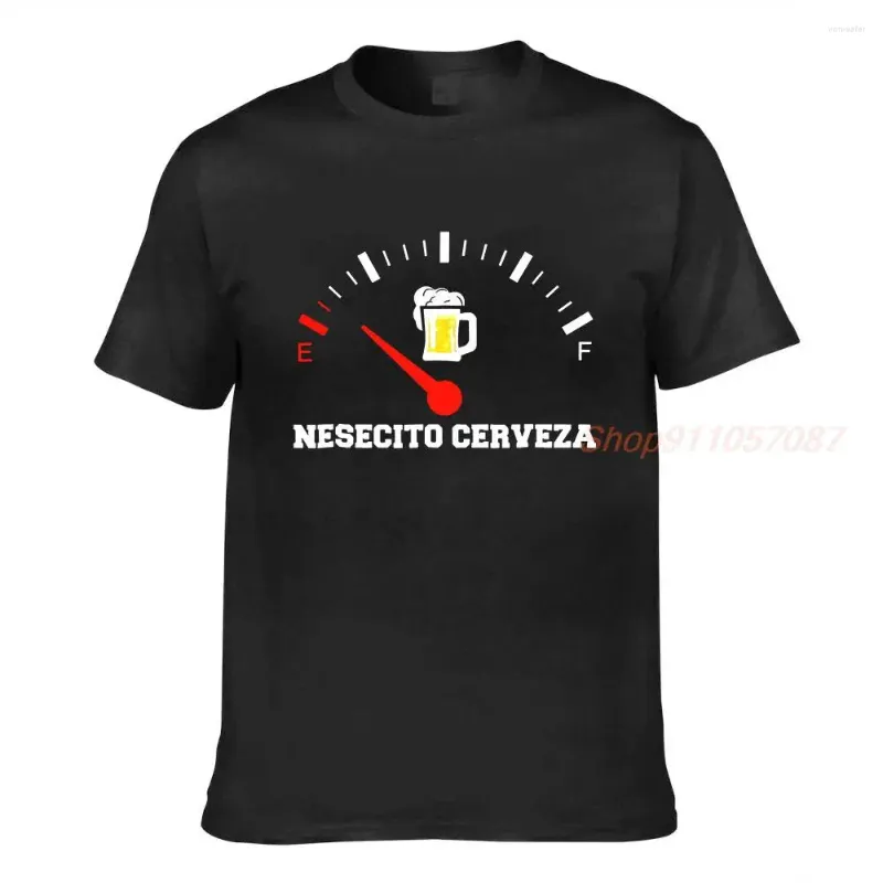 Kvinnors T -skjortor Nesecito Cerveza Beer Funny Spanish Citat Mens Black Shirt Cotton Full Size Cartoon Män unisex Fashion Tshirt