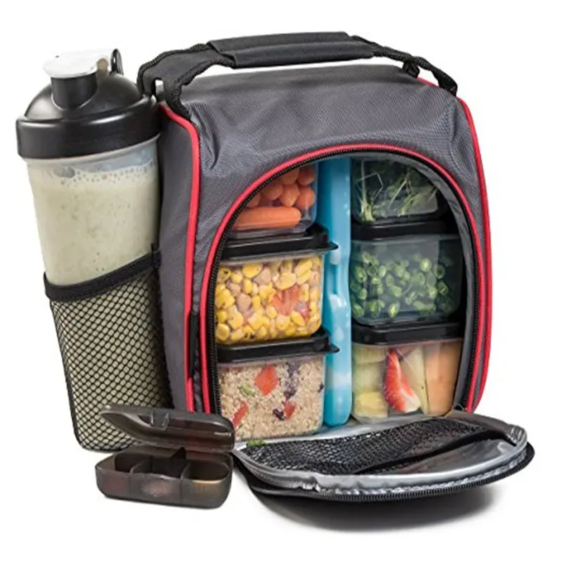 Bags 2019 Waterproof Picnic food lunch ice bag insulated Portable Fabric Thermal Cooler Bag Volume Storage Bag include plastic box