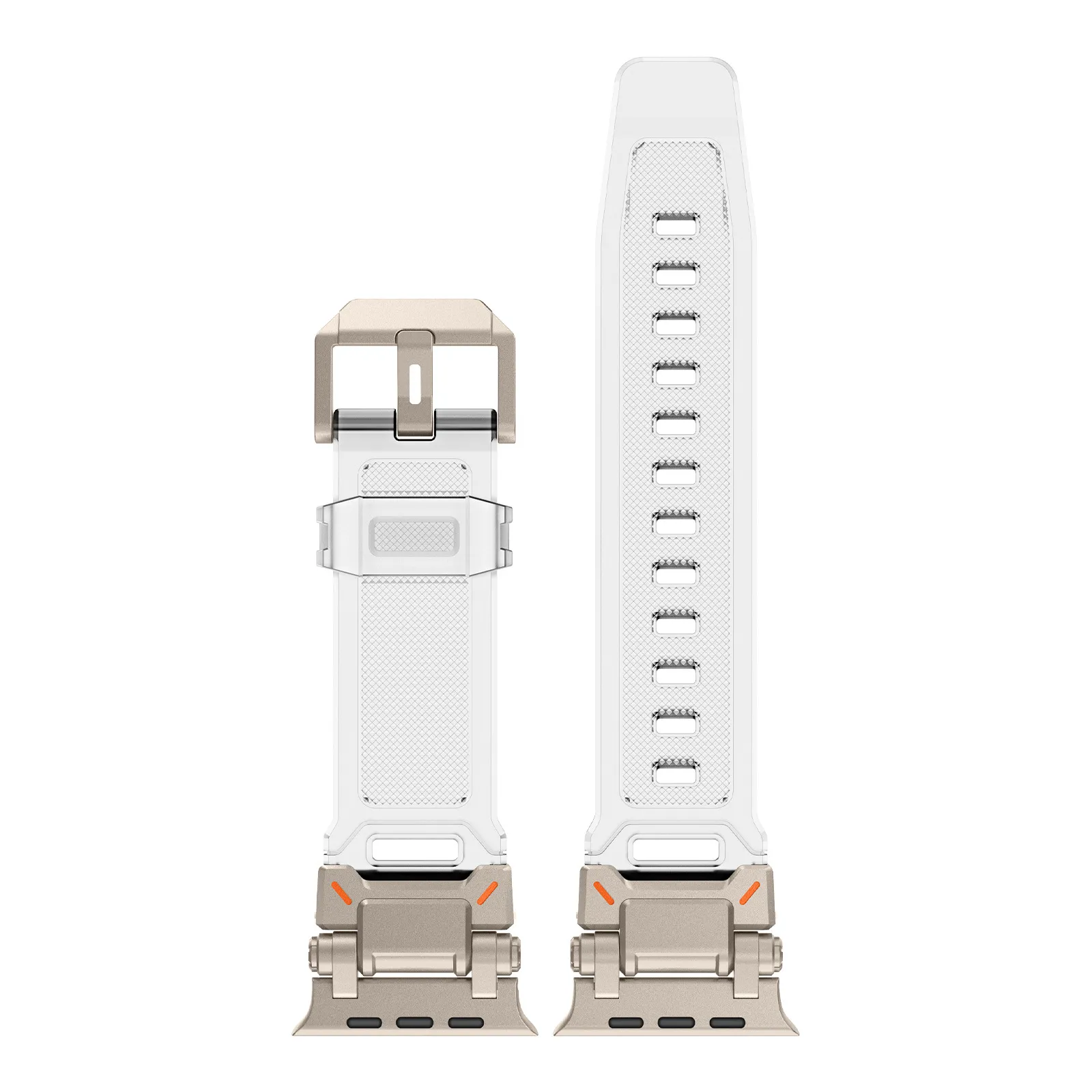 Voor Apple Watch -riem IWatch Ultra2 Titanium roestvrijstalen connector +TPU -band S987SE 42 45 49mm