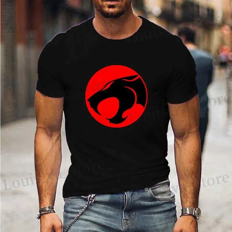 T-shirts voor heren nieuwe cartoon anime thundercats t shirts 3d print mannen vrouw mode t-shirt strtwear oversized harajuku kinderen tops ts kleding t240419