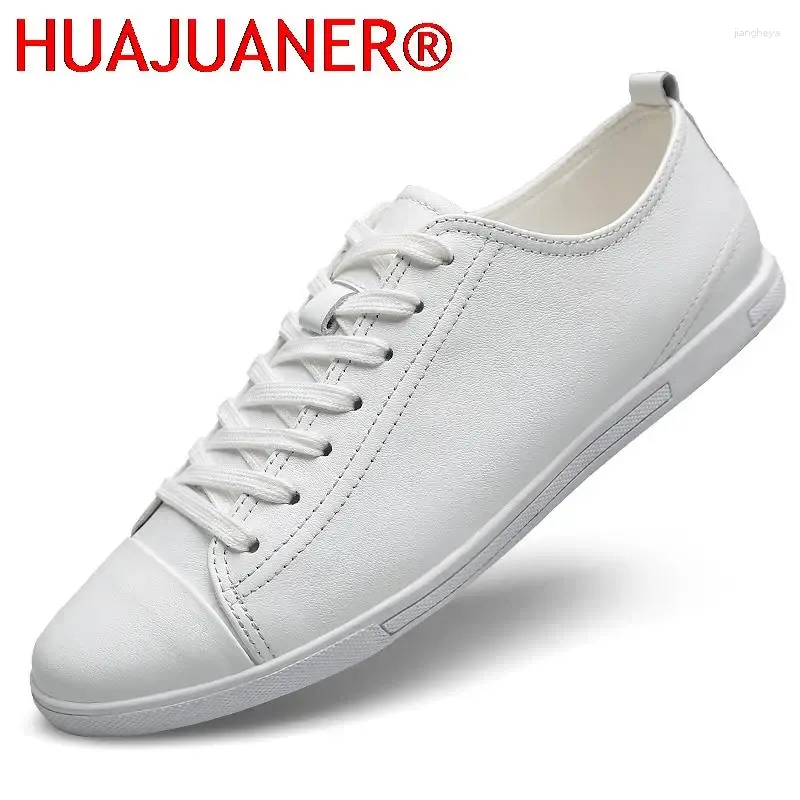 Casual Shoes White Men Flats Genuine Leather Moccasins Handmade Men's Simple Outdoor Leisure Loafers Man Sneakers Big Size