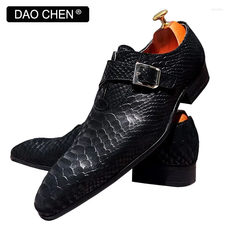 Casual Shoes LUXURY MEN LOAFERS BUCKLE STRAP SNAKE PRINTS FORMAL DRESS WEDDING OFFICE NUBUCK LEATHER