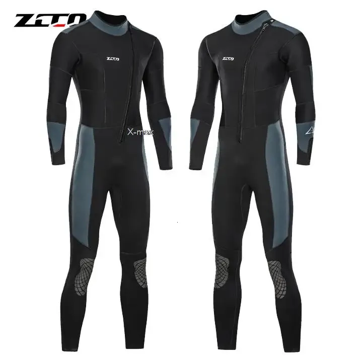 Wetsuit da 5 mm in neoprene Onepiece Women Men Longsleved Daving Abito subacqueo Surfing Surfing Surfing Attrezzatura da bagno caldo 240409