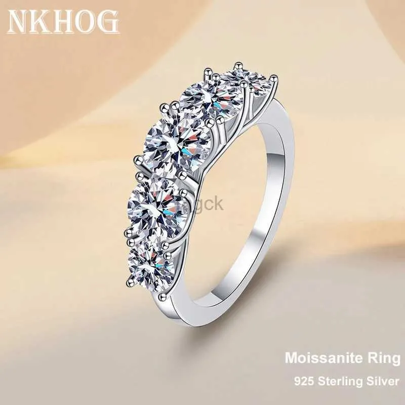 Wedding Rings NKHOG 925 Sterling Silver Moissanite Rings For Women 3.6ct D Color VVS1 Diamond Band Engagement Wedding Fine Jewely With GRA 240419