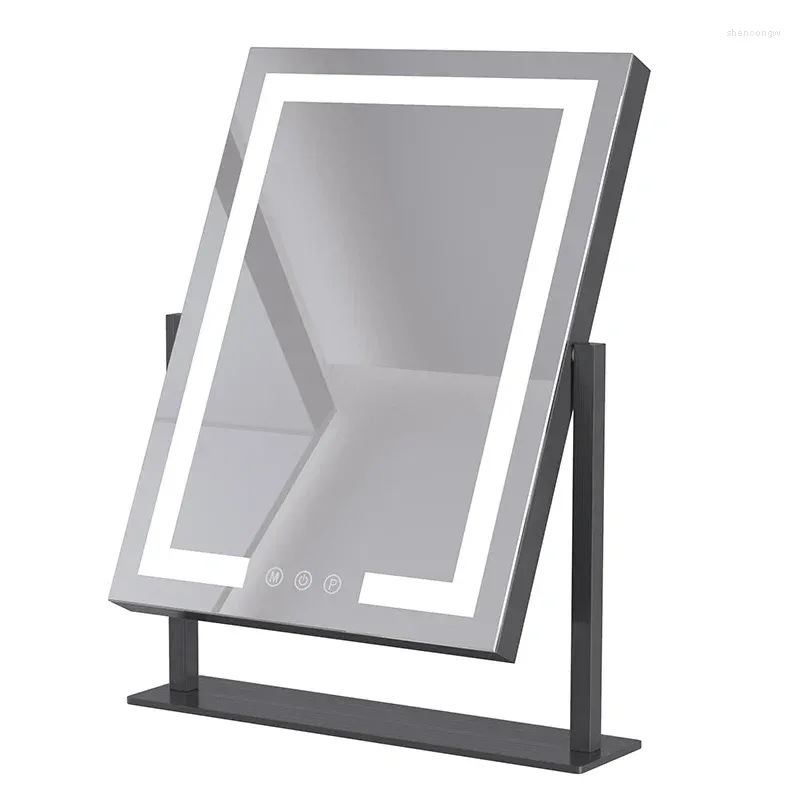 Lampade da tavolo specchi per il trucco cosmetici Controllo touch Modi di illuminazione a 3 colori regolabili per camere da letto Magnificazione 10x rompibile 360 ° rotazione