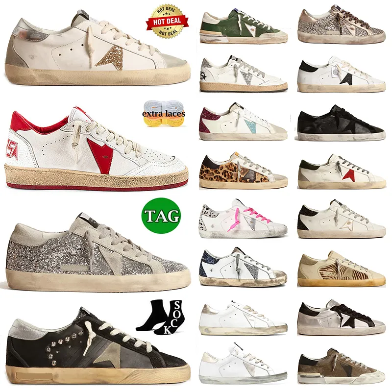 golden goose Moda Super Star Designer Goldenstars Sabots Slides Casuais Top Couro Pantoufle Star Sapatos Sujo