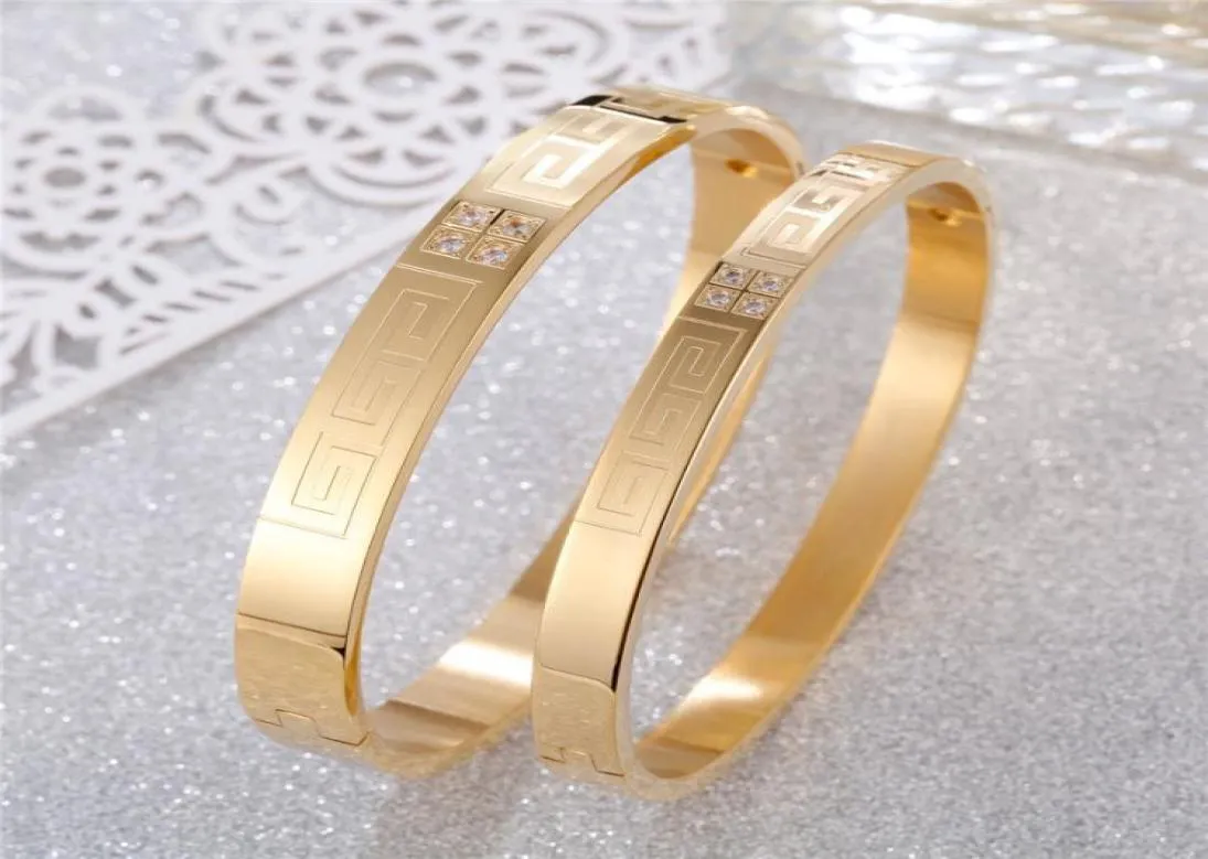 Bracciale di bracciale in acciaio inossidabile alla moda per donne uomini giallo oro oro rosa color ragazza amante gioielli di moda accessori 2647878