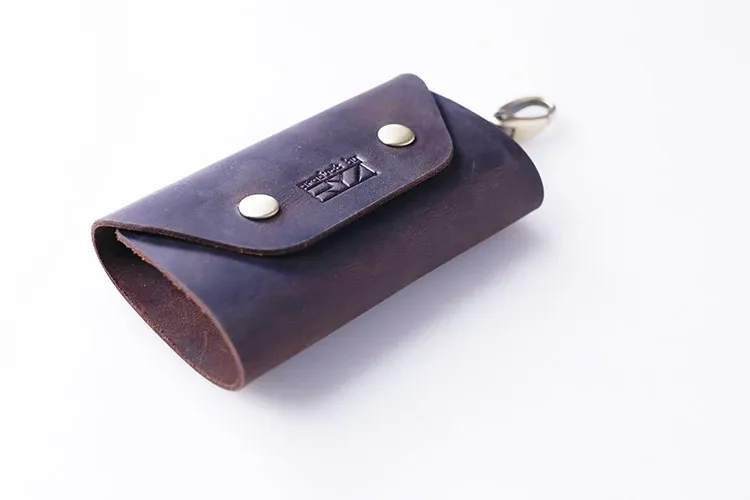 Plånböcker manual original huvudlager kohud läder hem nyckel väska kreativ man återställer gamla sätt ms nyckelpaket kan diy