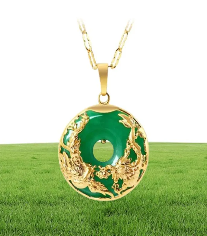 14K gouden ketting Emerald Pendants voor vrouwelijke luxe Colgante de 925 Mujer Green Jade Emerald hanger topaz edelsteen kettingen CX26803837