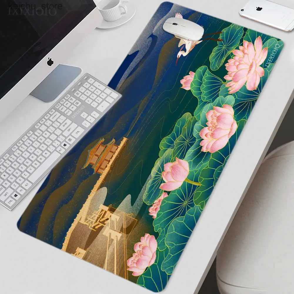 Muisblokken Pols Rustt muiskussen gaming zomerbloem xl Home Computer Custom MousePad XXL Playmat zacht non-slip natuurrubber computer muismatten Y240419