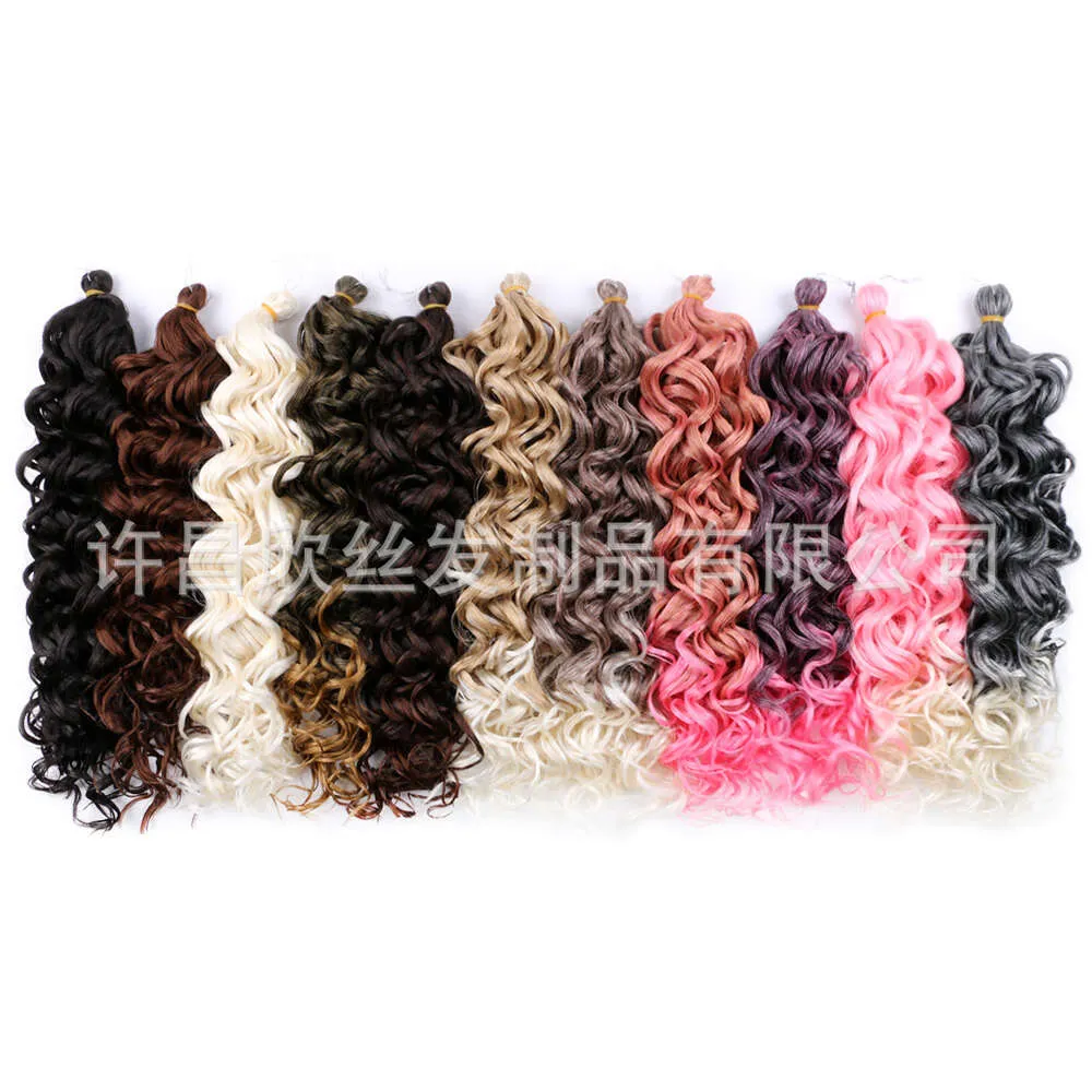 perruques bouclées humaines fibres chimiques à tresse sale crochet cheveux océan extensions de cheveux bouclés perruque bouclée hawaïenne