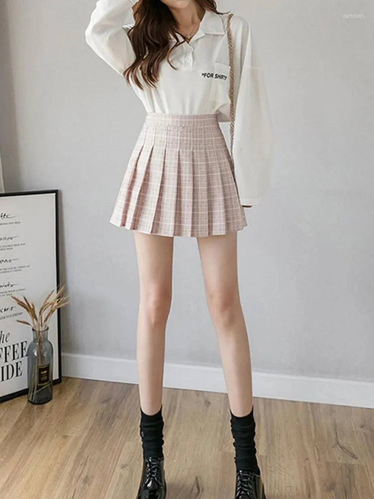 Skirts Summer Women Korean High Waist Plaid Mini Skirt School Girls Sexy Cute Pleated With Zipper