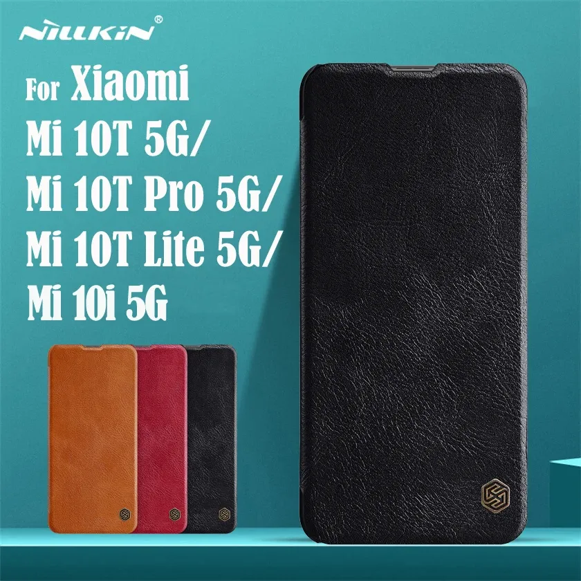 Torby na Xiaomi Mi 10t Mi10t Pro 5G Flip Case Mi 10t Lite 5G Cover Nillkin Qin Skórzowa okładka Księga książki dla Xiaomi Mi 10i 5G torebki