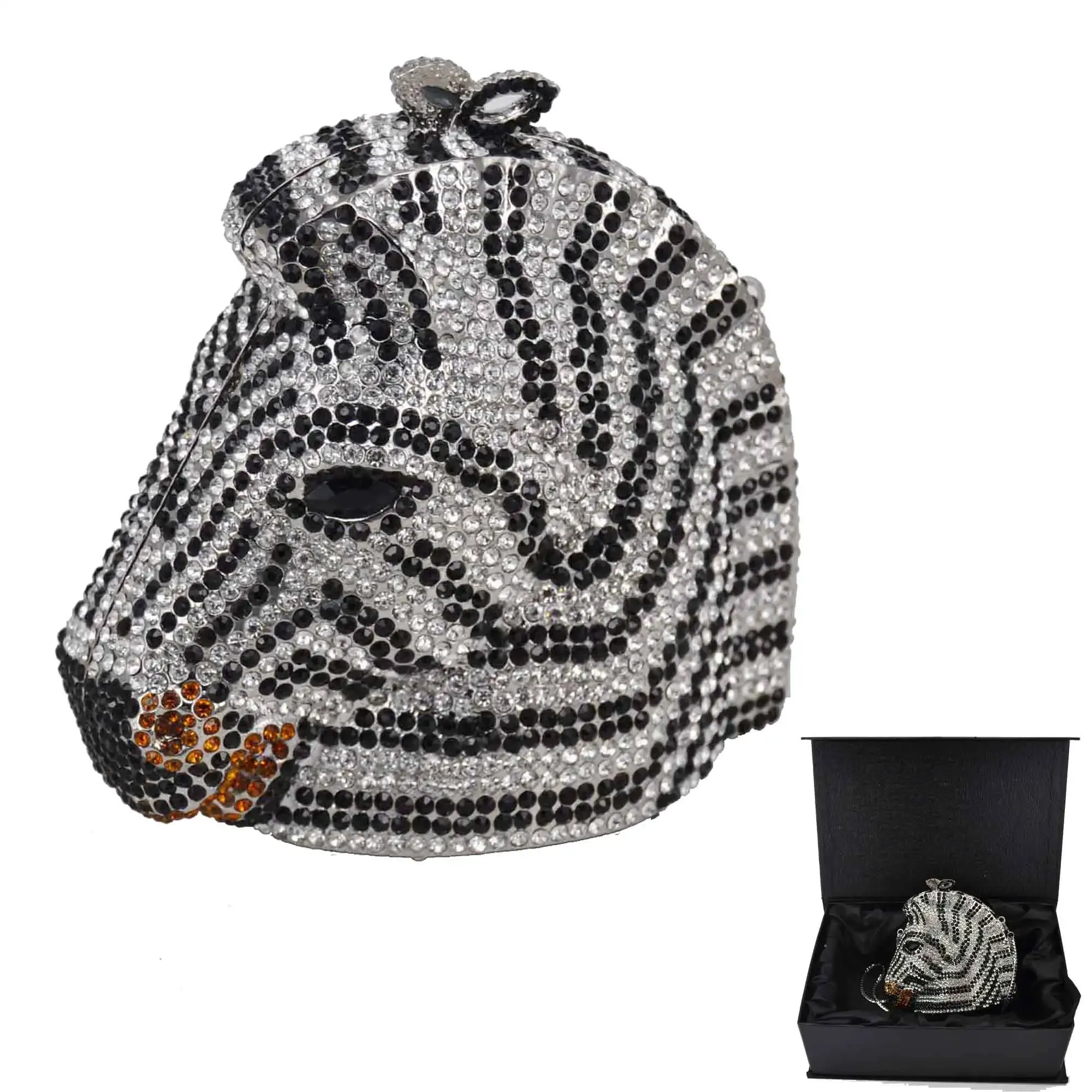 Sacs Animal Horse Head Embrayage Sac de soirée Crystal Femmes Sacs d'embrayage Sacs de fête Gol