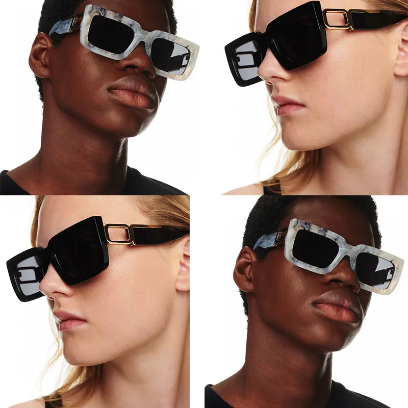 Designers rectangular frame sun eye acetate fiber cat eye frame with polyamide lenses and metal OE073 fashionable womens and mens high end sunglasses UV400