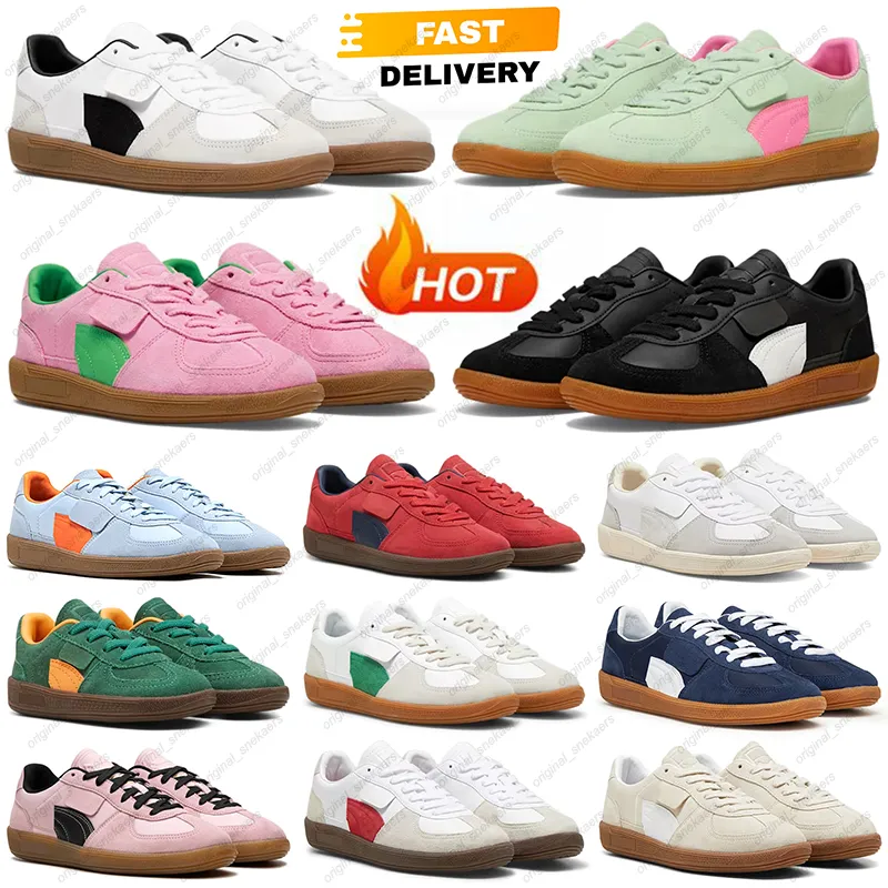 2024 Palermo Casual Shoes For Men Women Designer Sneakers Black White Gum Pink Green Grey Red Navy Blue Leather Suede Mens Womens Outdoor Sports Trainers