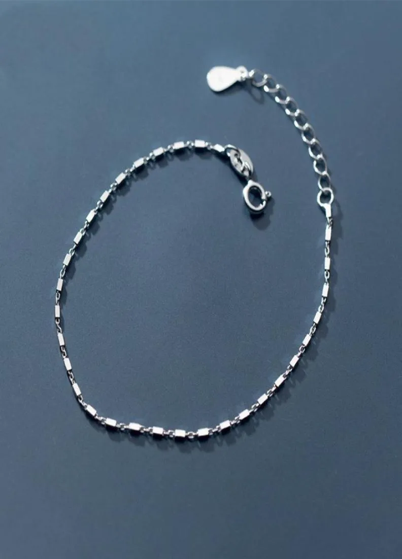 Mooie echte Sterling Silver Link Chain armband Sieraden Geschenk Wit Rhodium Geplateerd gestempelde S925 armbanden voor vrouwelijke meisjes WHO4182524