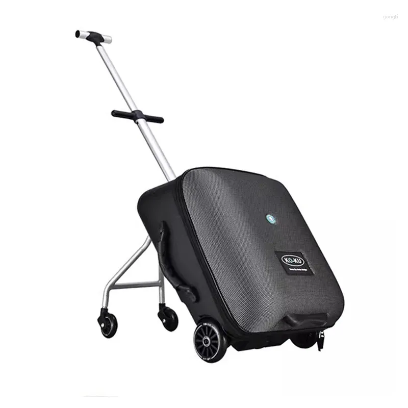 スーツケースキッズスーツケースファッションアップグレードバージョントロリータベルバッグに座っているベビーキャリーローリング荷物20インチ