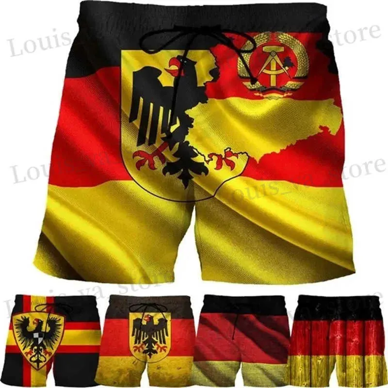 Mäns shorts 3D -tryck Tyskland National Emblem Flag Beach Shorts för män Casual Seaside Swim Trunks Beachwear Kids Quick Dry Swim Shorts Homme T240419