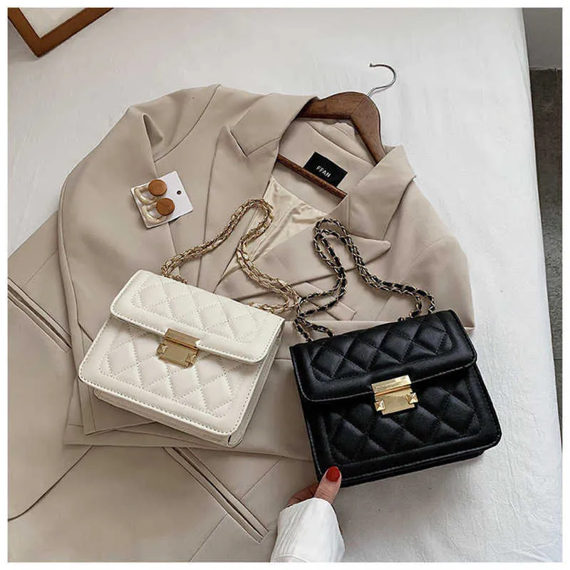 Leather Genuine Womens Bag 2024 Summer Trend Single Shoulder Crossbody Fashion Chain Small Square for Direct Sale