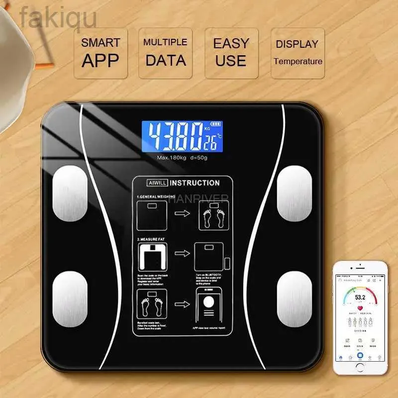 Kroppsvikt skalor Bluetooth Body Fat Scale BMI Scales Smart Wireless Digital Badrum Vikt Skala Body Composition Analysator Vägande skala 240419