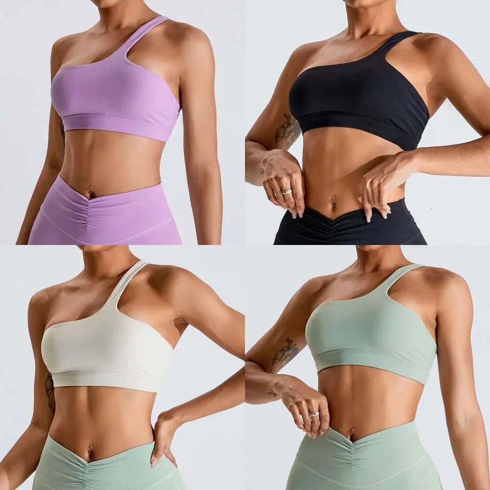Un nouveau soutien-gorge de sports d'épaule incliné pour femmes, soutien-gorge nu, gilet de back de beauté à séchage rapide, costume de yoga fiess,