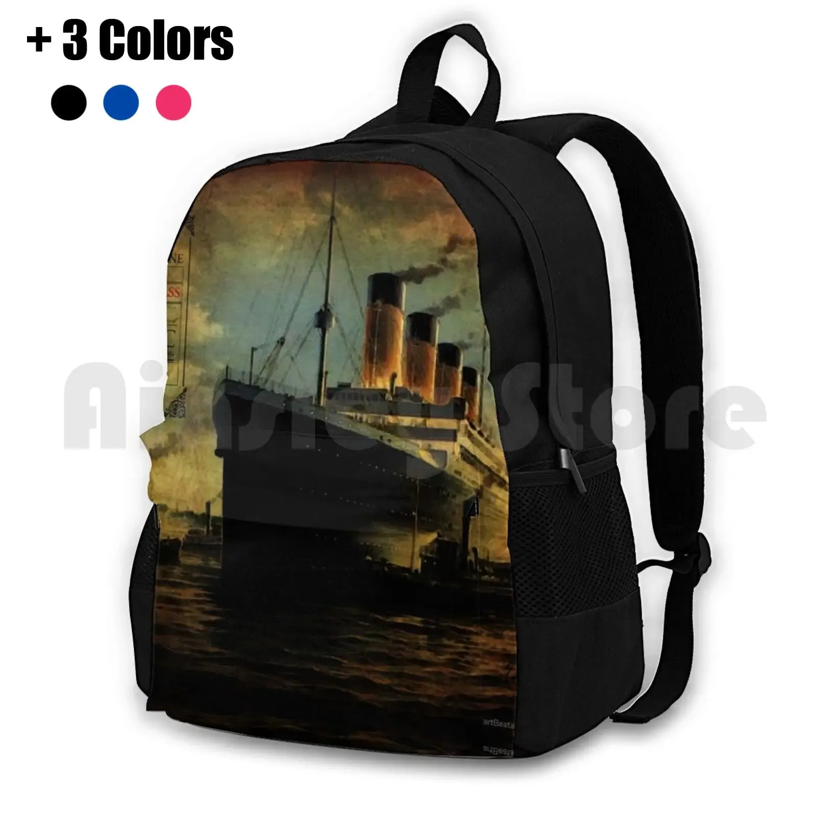 Backpacks Vintage Titanic Ship Outdoor Hiking Backpack Riding Climbing Sports Bag Titanic Vintage Ship Boarding Pass Ships Harbor Titanic