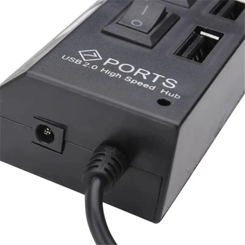 2024 7 Ports USB Hub LED USB High Speed ​​480 Mbps Adapter USB Hub med strömbrytare för PC -bärbar dator PC -bärbar dator med ON/OF för