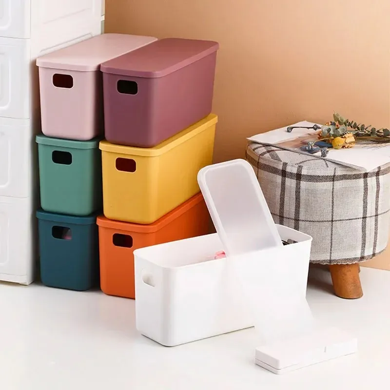 Storage Box with Lid Underwear Toy Ties Socks Snack Shorts Cosmetic Plastic Home Desktop Office Bathroom Storage Organization